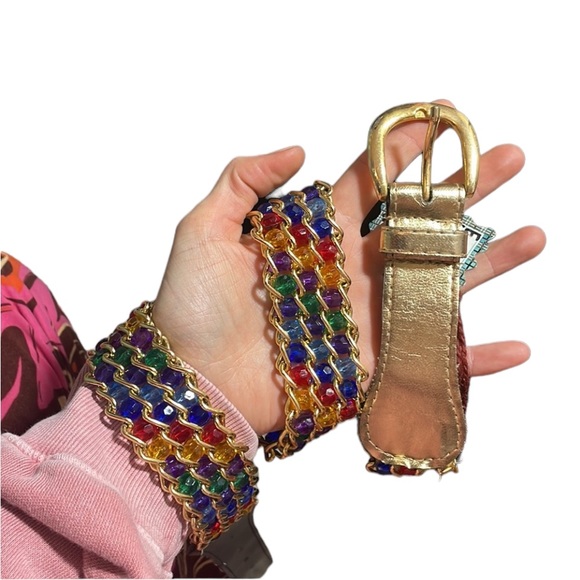 Vintage Accessories - Vintage Rainbow Bead Belt Costume Fun! 🌈
